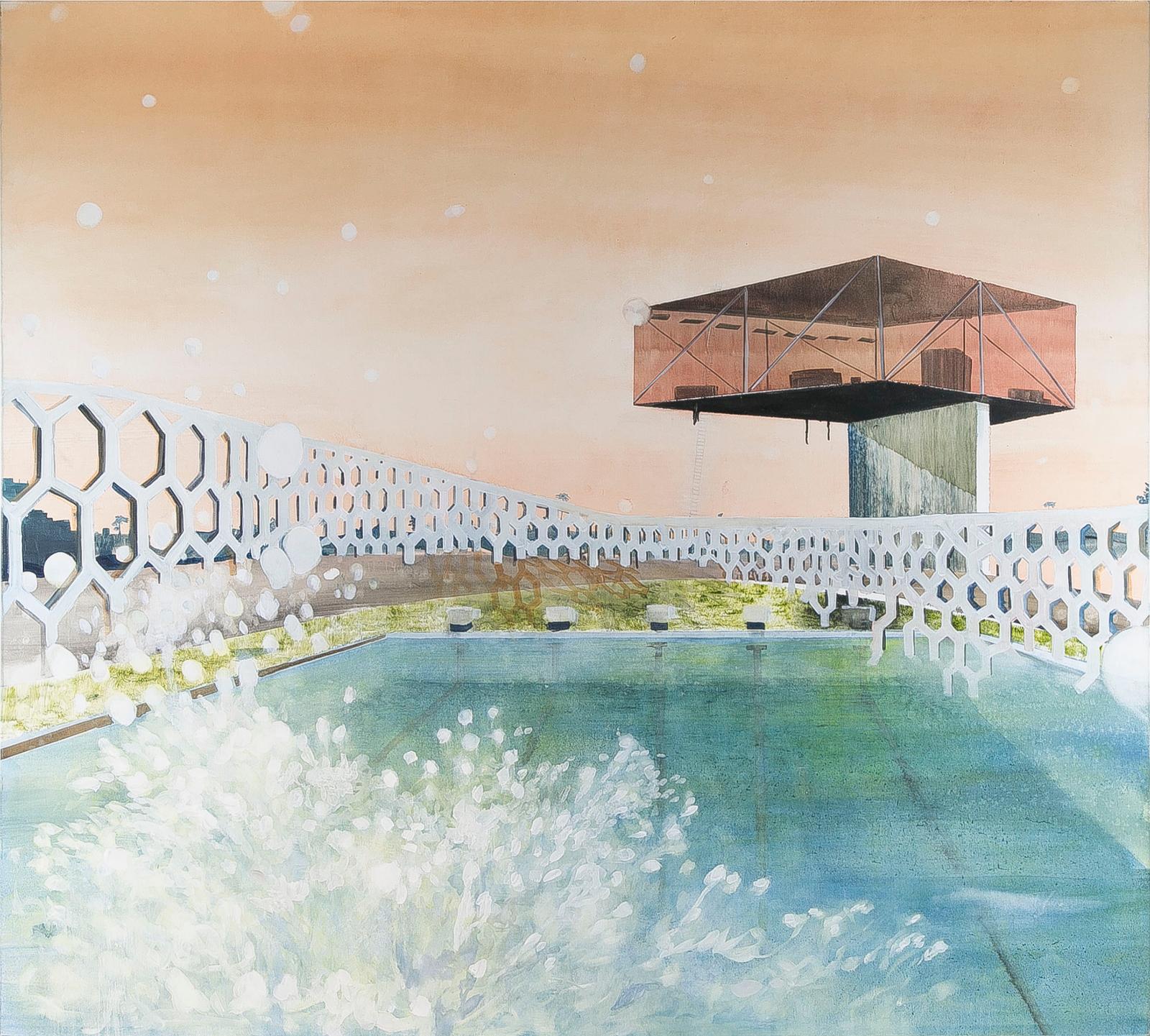 Holger Kalberg (1967) - Tower With Fence And Splash, 2006