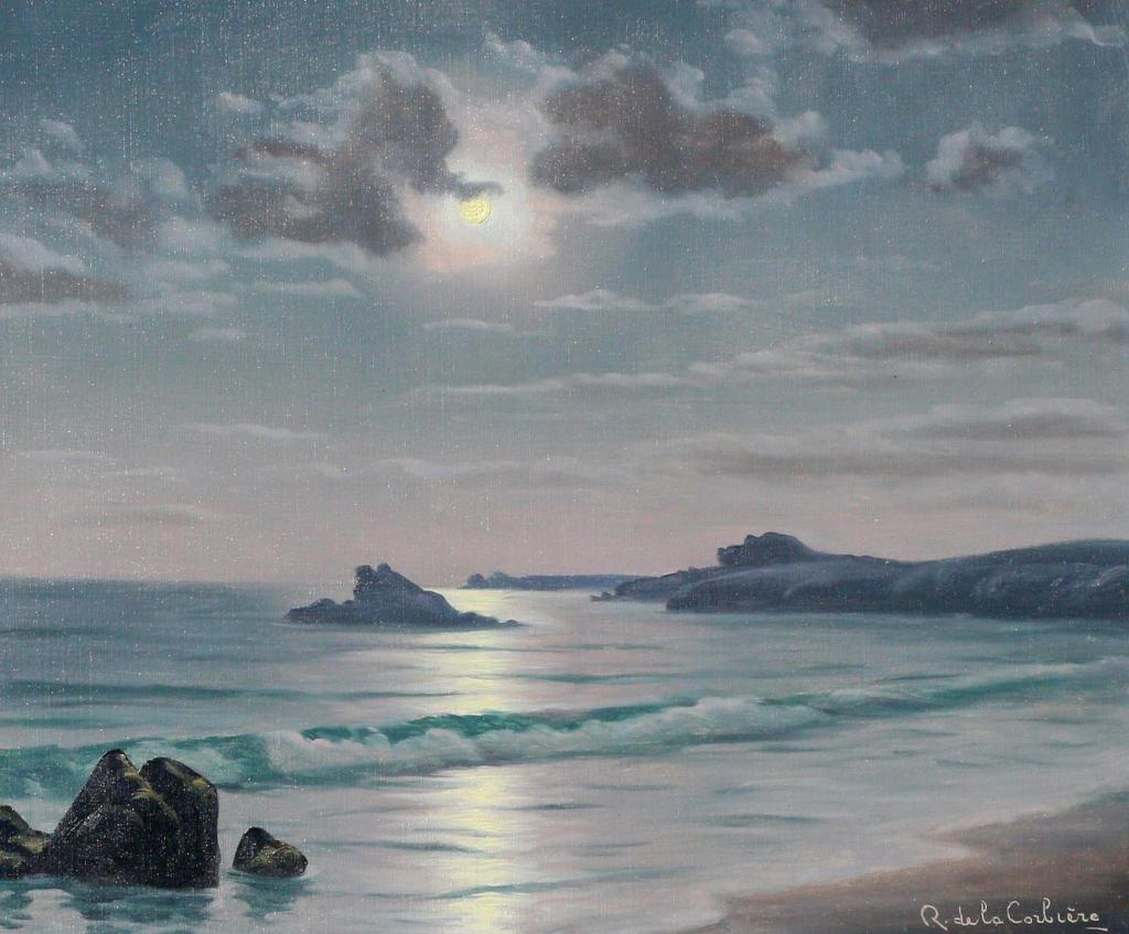 Roger de la Corbiere (1893-1974) - Moonlit Shoreline