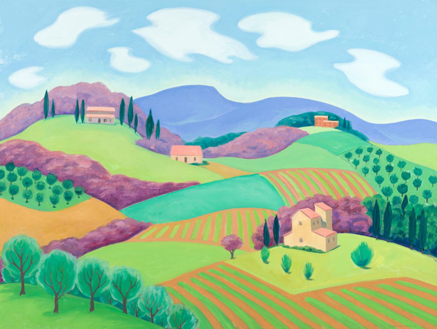 Doris Jean McCarthy (1910-2010) - A Valley Near Sarteano