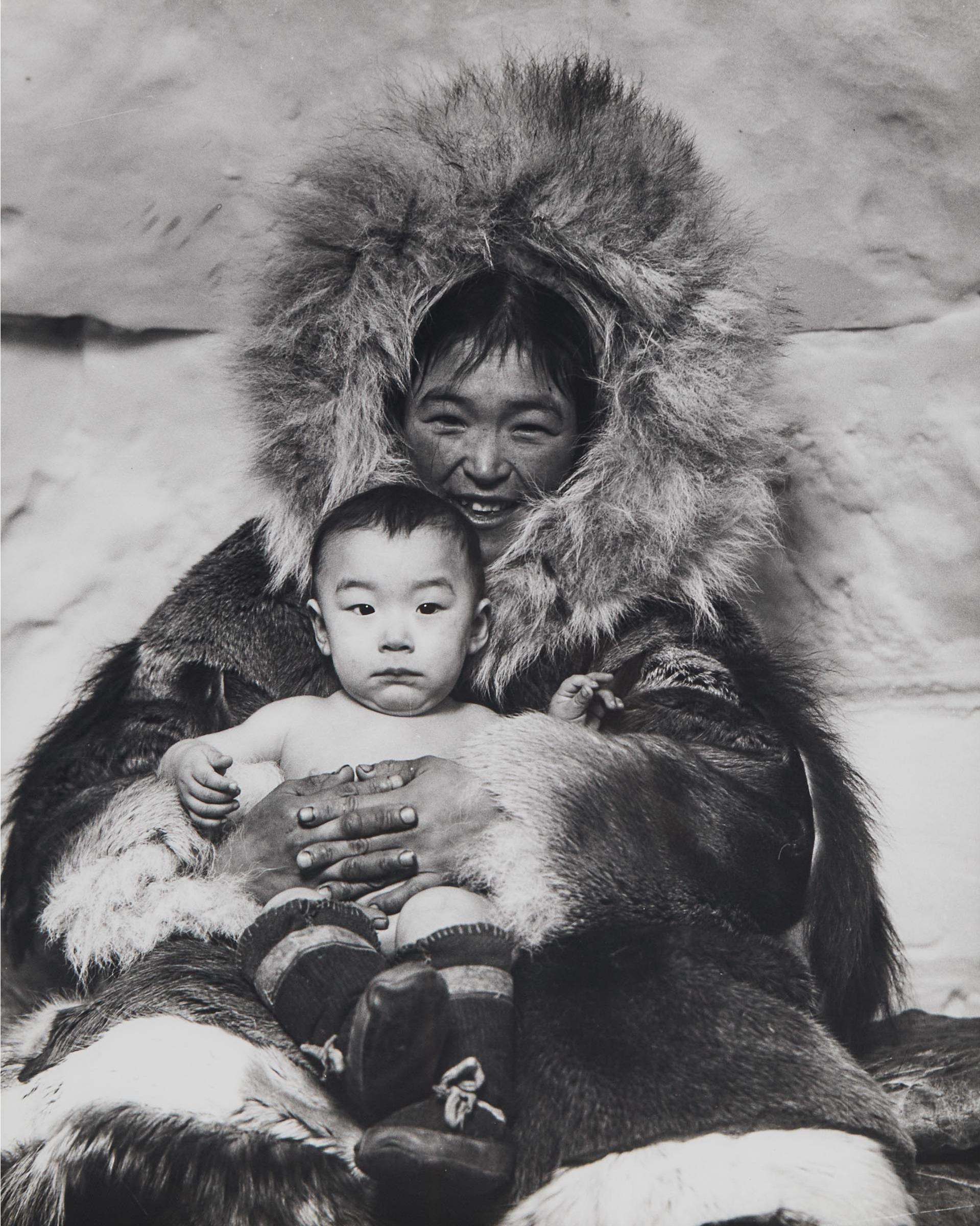 Richard Harrington (1911-2005) - Eskimo Mother With Her First Child Near Perry River, N.W.T., 1949