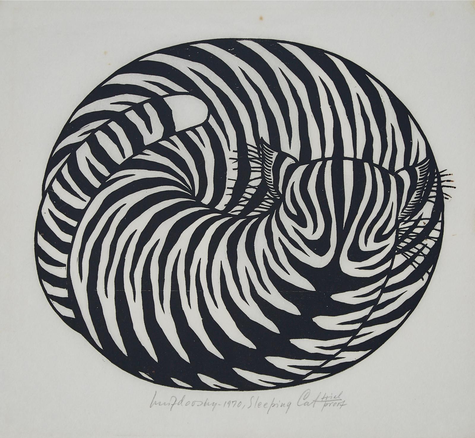 Jacques Hnizdovsky (1915-1985) - Sleeping Cat, 1970 [tahir, 92]