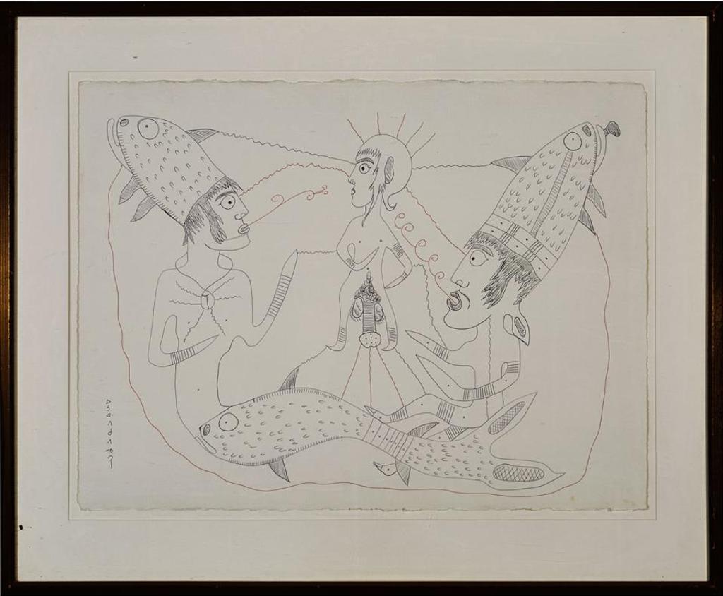 Norval H. Morrisseau (1931-2007) - The Shaman Speaking For Artist To The Merman