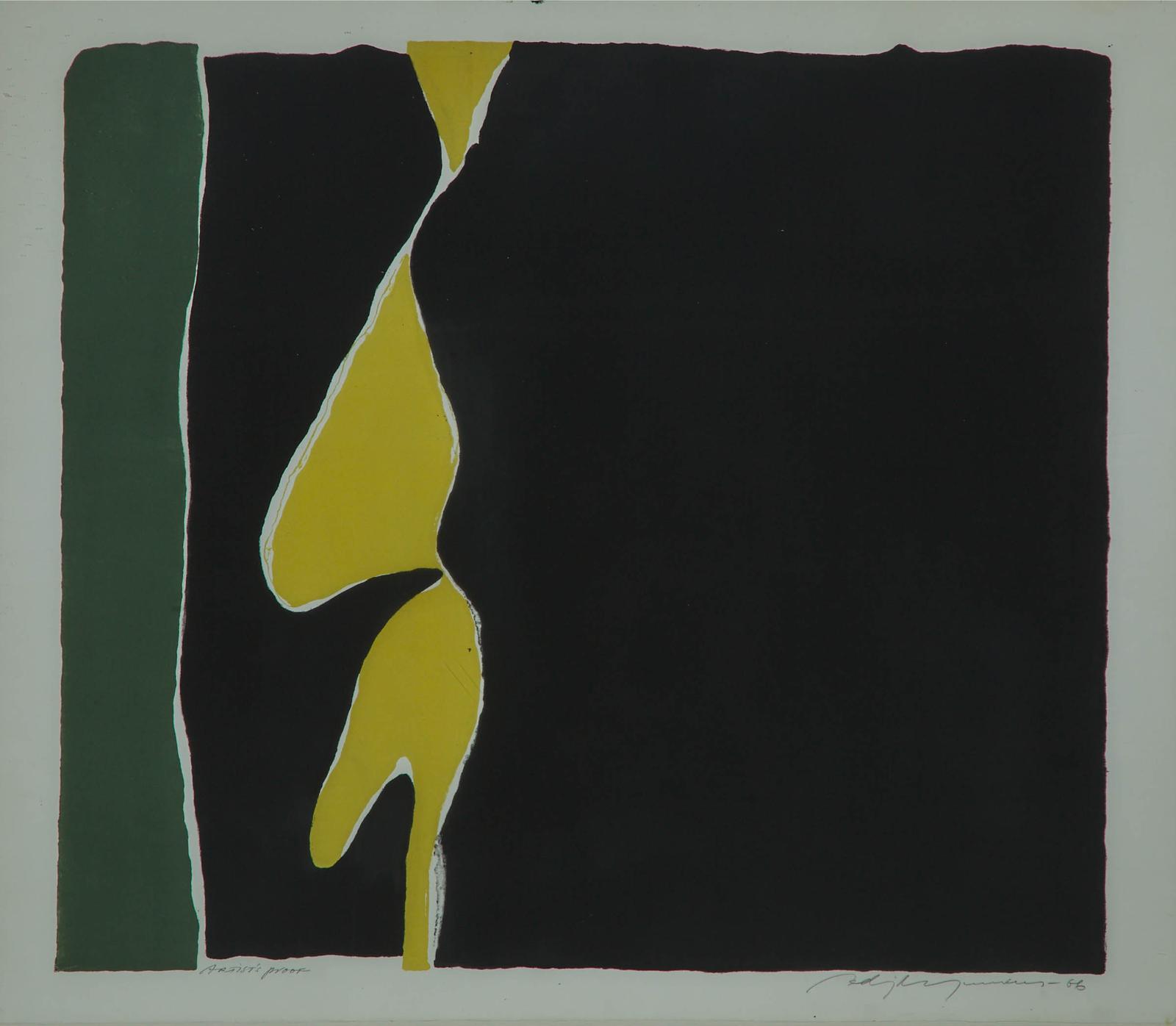 Adja Yunkers (1900-1983) - Black, Brown, Yellow, 1966