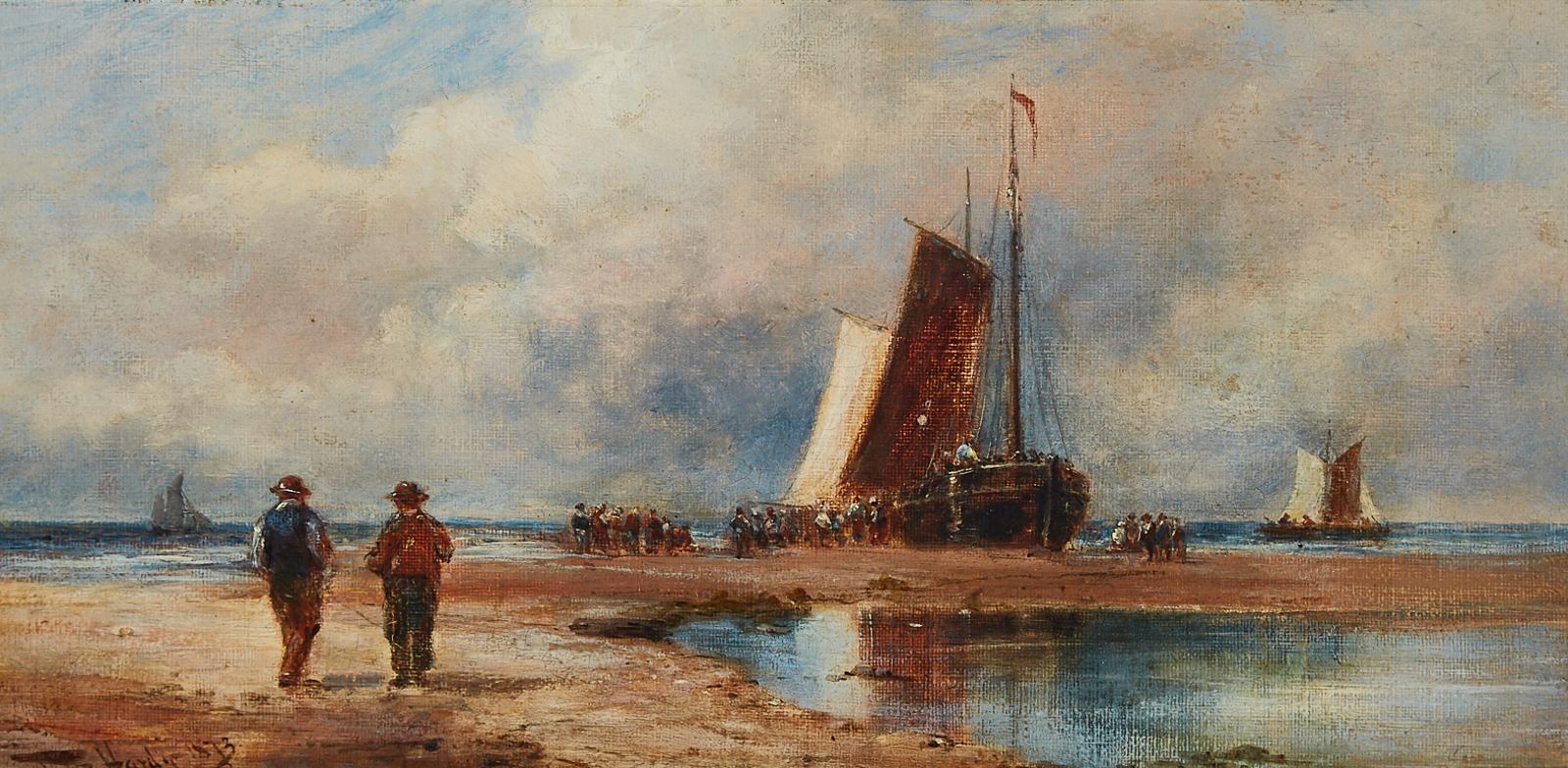 Thomas Bush Hardy (1842-1897) - Fisherfolk On Shore, 1873