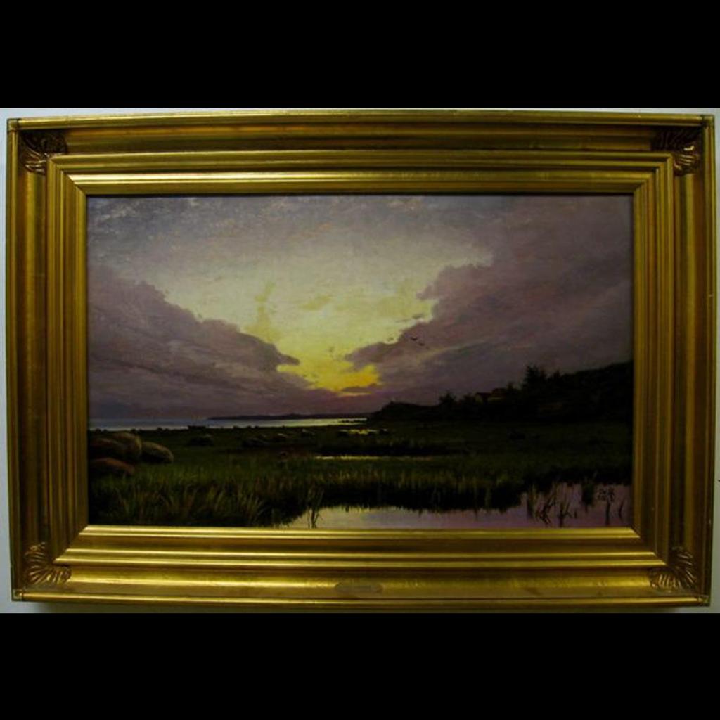 Oscar Herschend (1853-1891) - Sunset Over A Marsh