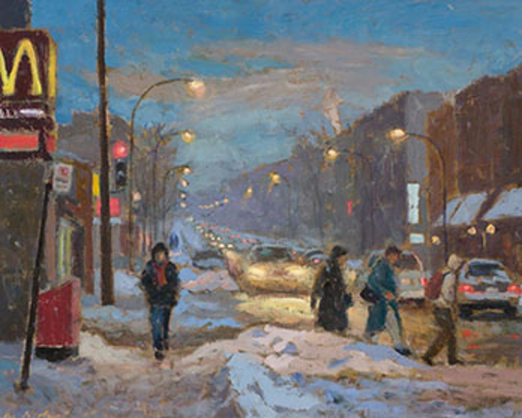 Antoine Bittar (1957) - Evening on Queen Mary Road, Montreal