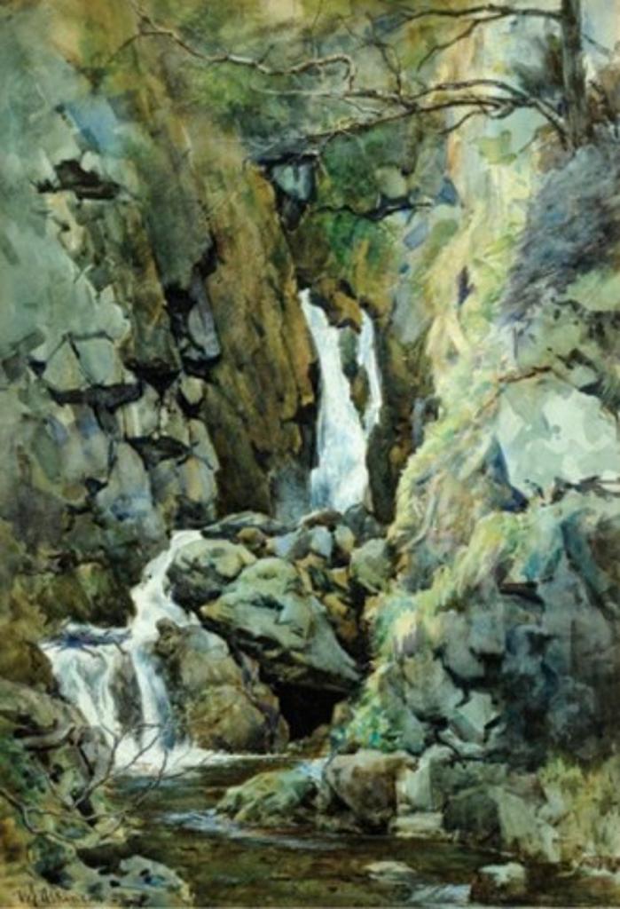 William Edwin Atkinson (1862-1926) - Mountain Waterfall