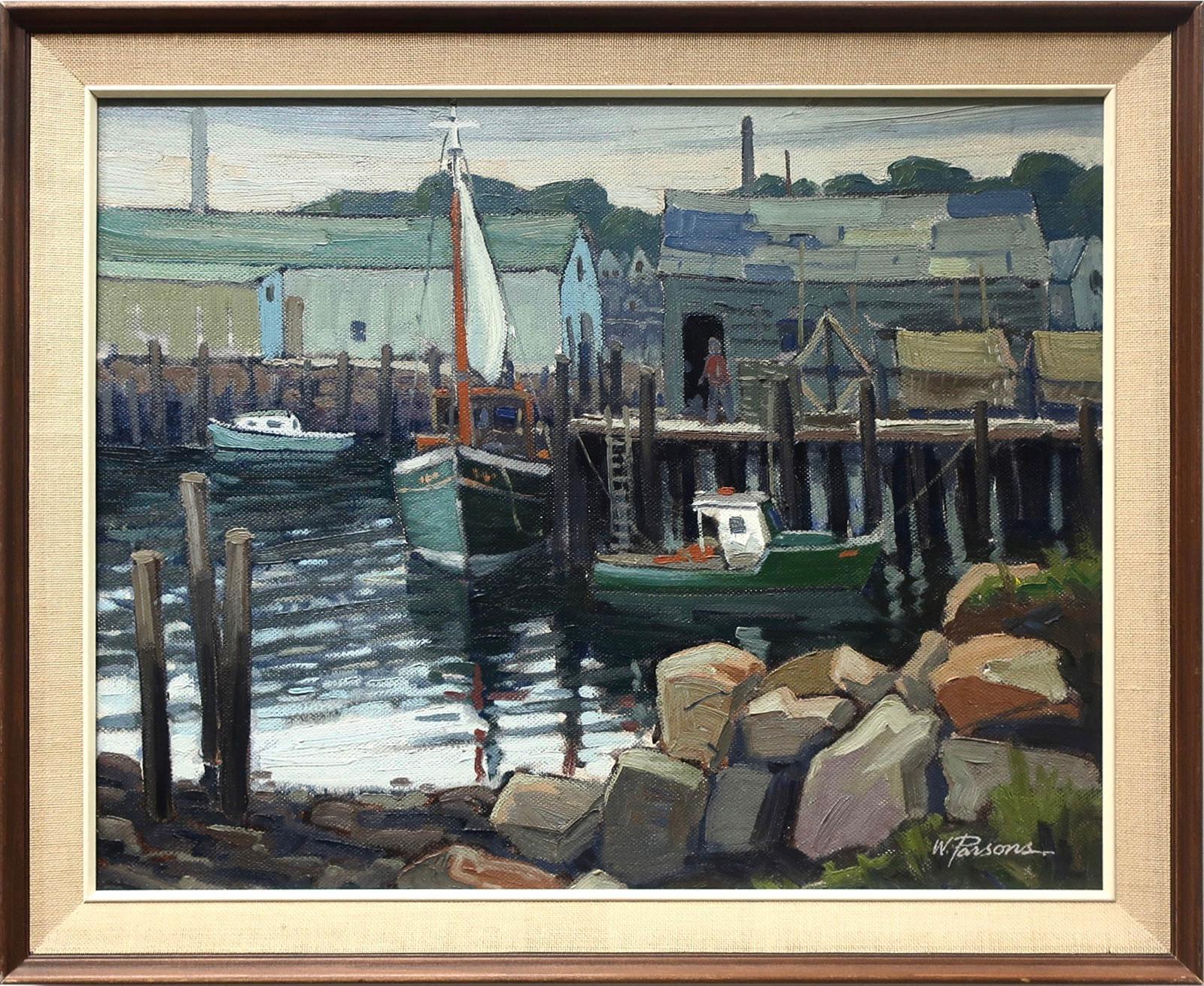 William (Bill) Parsons (1909-1982) - Arnold's Wharf - Gloucester, Cape Ann