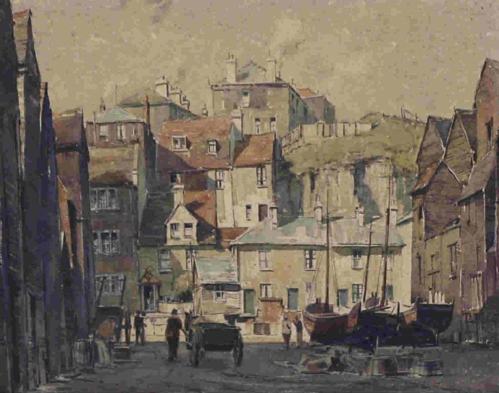 Alfred Crocker Leighton (1901-1965) - Smugglers Houses, Old Hastings, Sussex