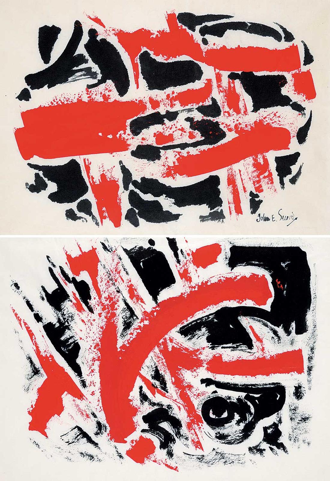 John Everett Secord (1908-1996) - Untitled - Red and Black Abstract
