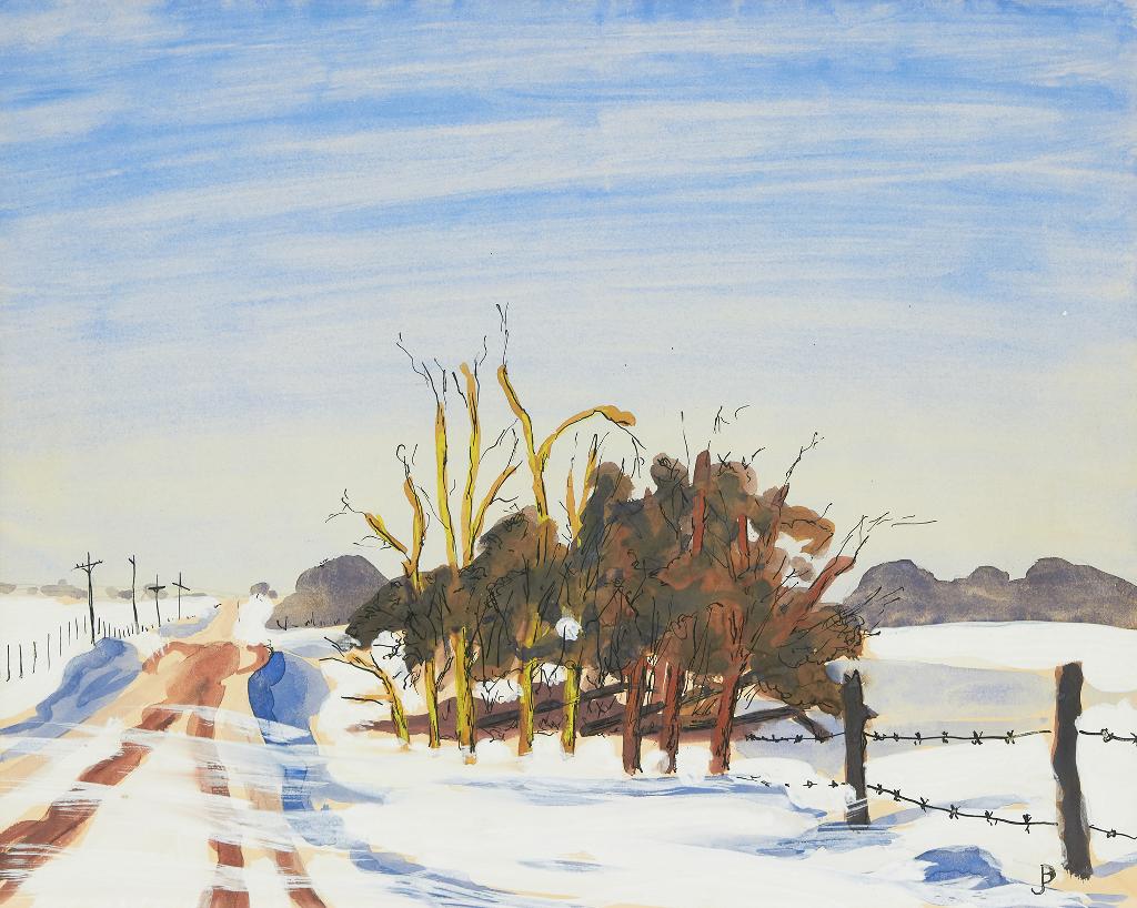William (Bill) Perehudoff (1918-2013) - Untitled (Road in Winter)