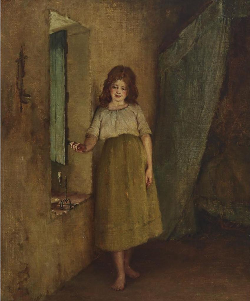 Howard Helmick (1845-1907) - Girl By Her Bedroom Window, 1874