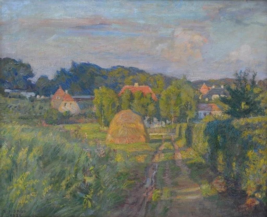 Borge Christoffer Nyrop (1881-1948) - Country Landscape with Haystack