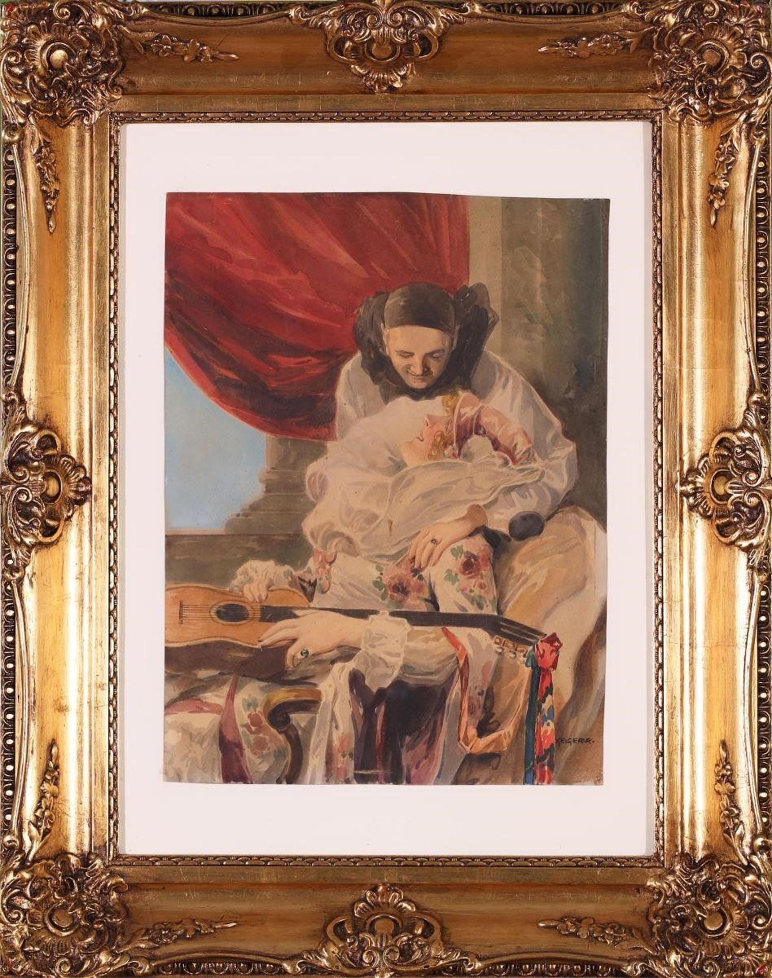 Richard Geiger (1870-1945) - Untitled, Pierrot and Columbine