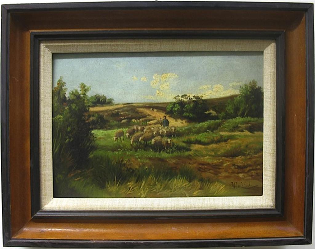 Herman Johannes Van Der Weele (1852-1930) - Shepherd And Flock