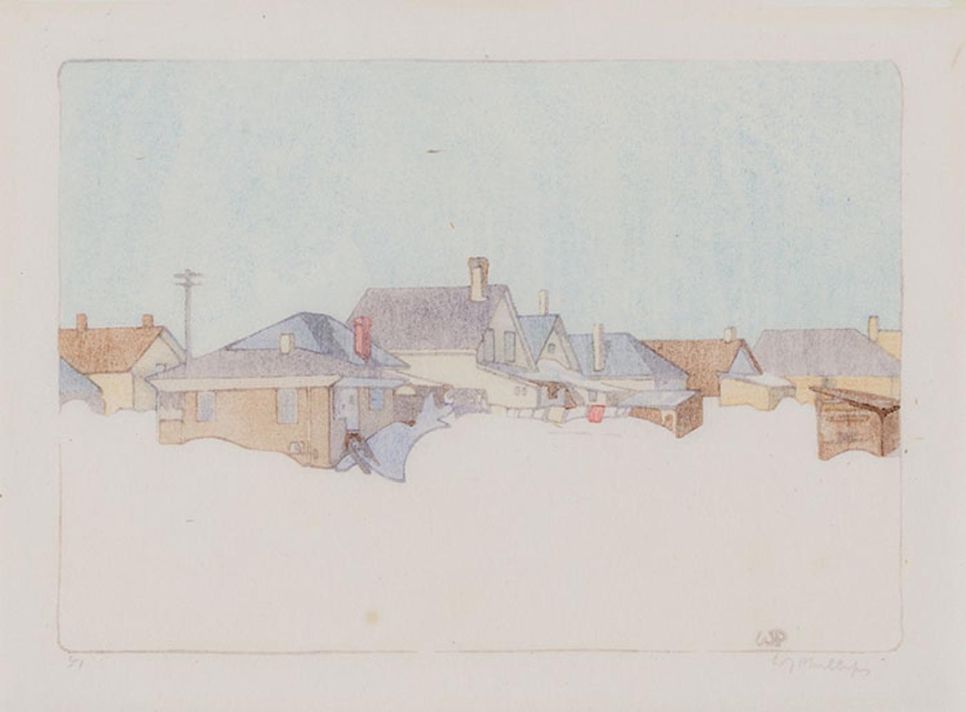 Walter Joseph (W.J.) Phillips (1884-1963) - A Winnipeg Street Snow Bound