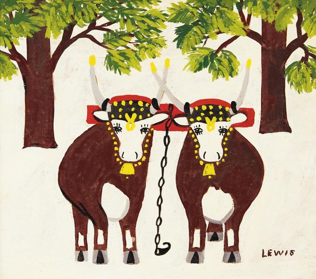 Maud Kathleen Lewis (1903-1970) - Oxen in Winter