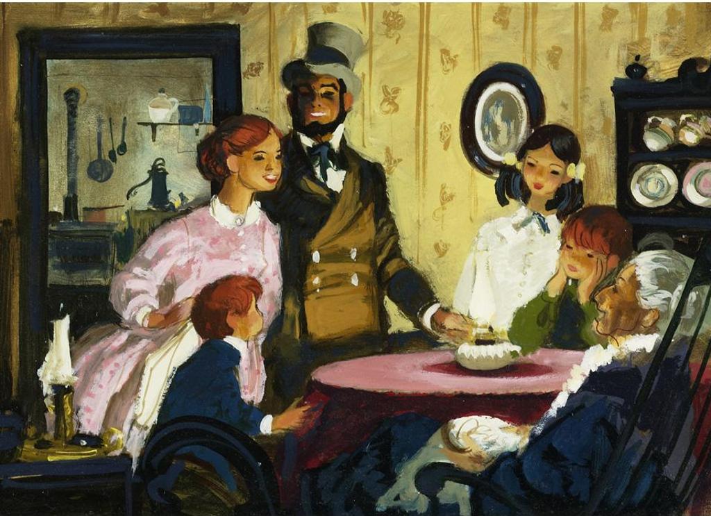 William Arthur Winter (1909-1996) - Family At The Dinner Table