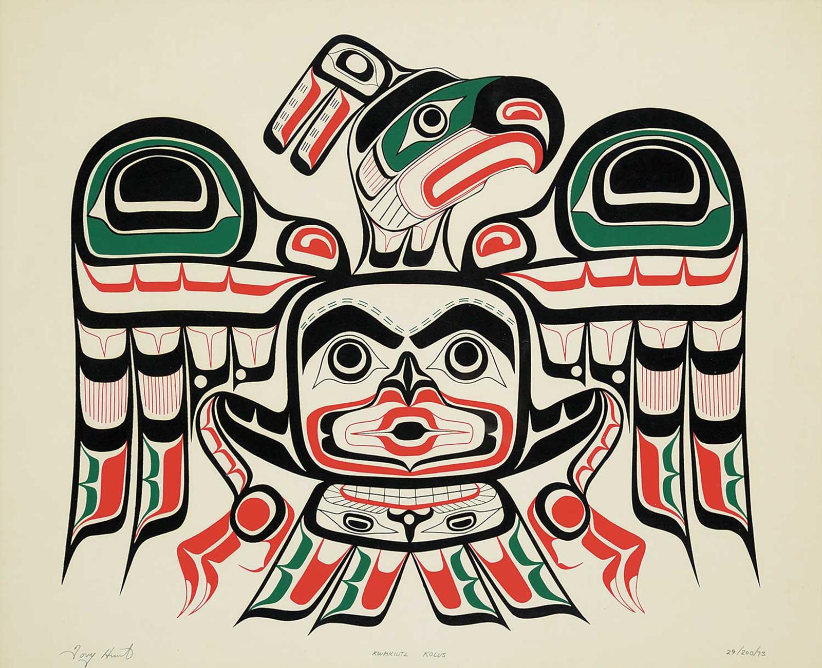 Tony Sr. Hunt (1942-2017) - Kwakiutl Kolus  #29/200