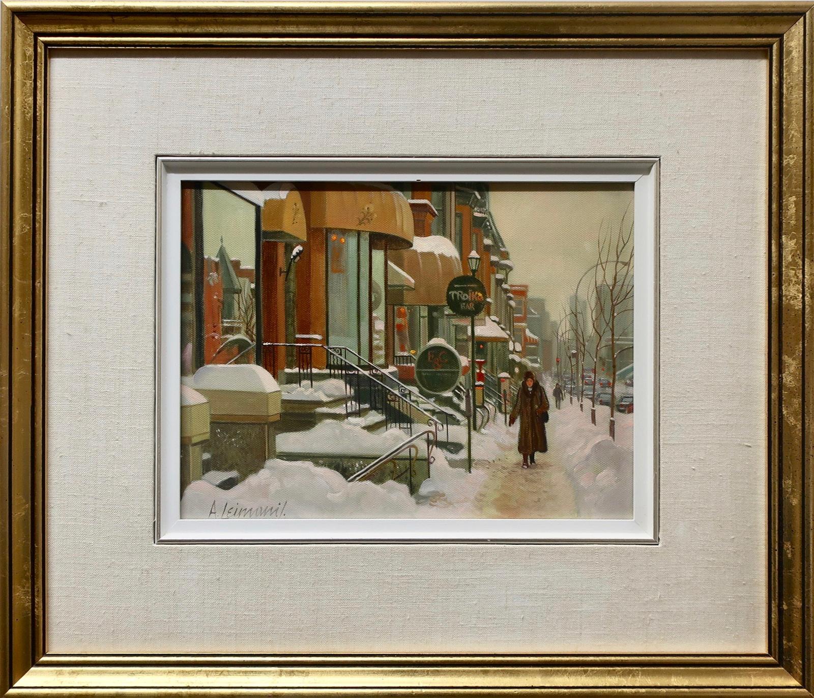 Andris Leimanis (1938) - Reflections In The Windows (A View Of Cresent St., Looking South)