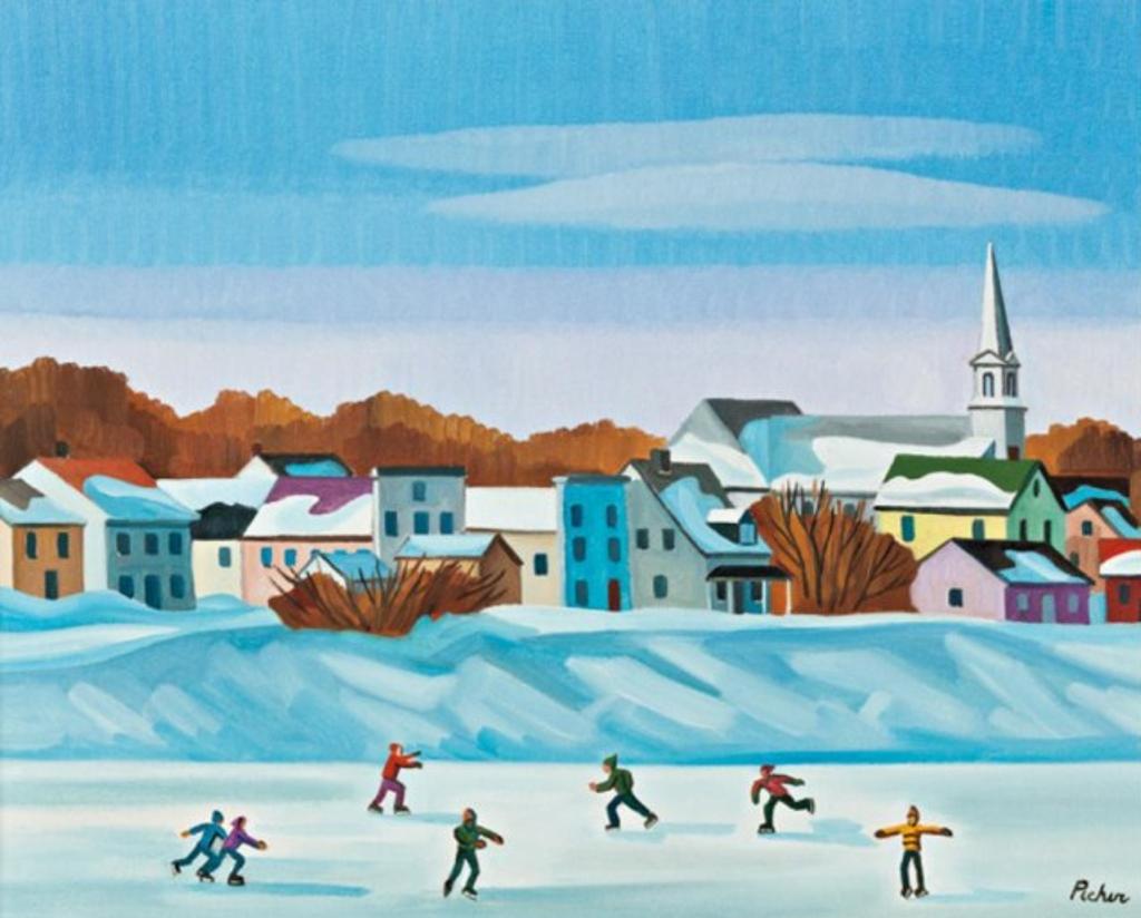Claude Picher (1927-1998) - Skaters, Ste-Florence, Quebec