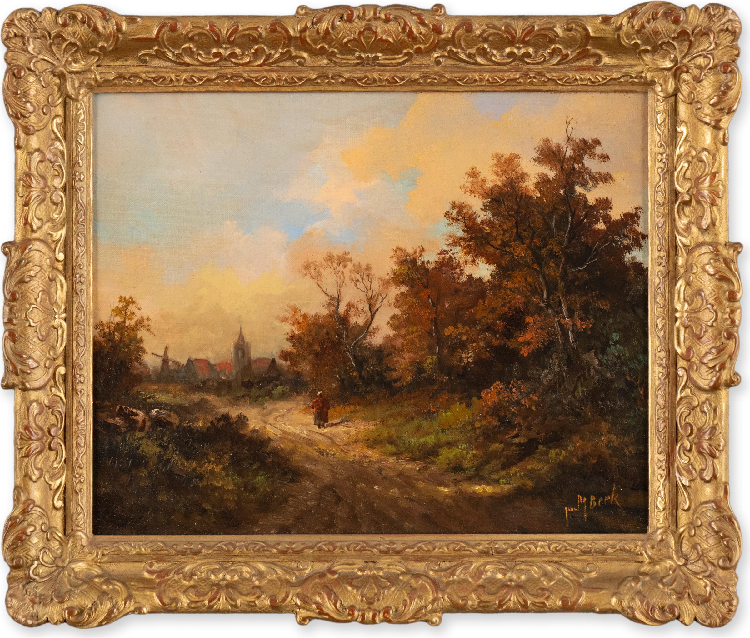 Jan M. Beek - PASTORAL LANDSCAPE WITH FIGURES ON A ROAD