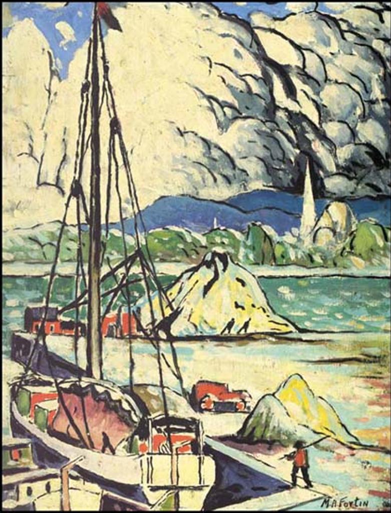 Marc-Aurèle Fortin (1888-1970) - Goélette au port