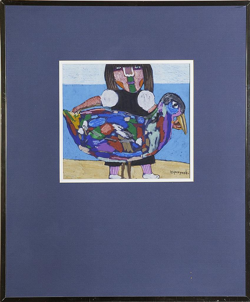 Zbigniew Stanley Kupczynski (1928) - Untitled - Girl with Bird