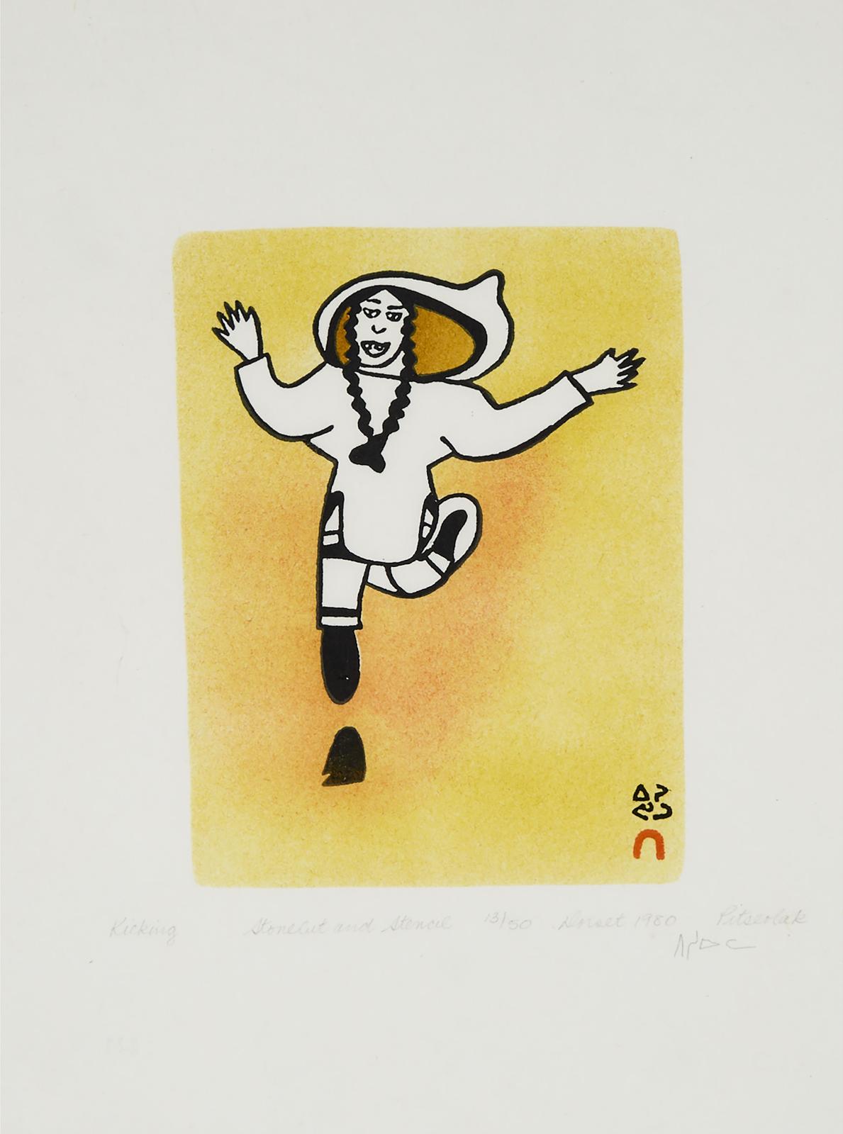 Pitseolak Ashoona (1904-1983) - Kicking
