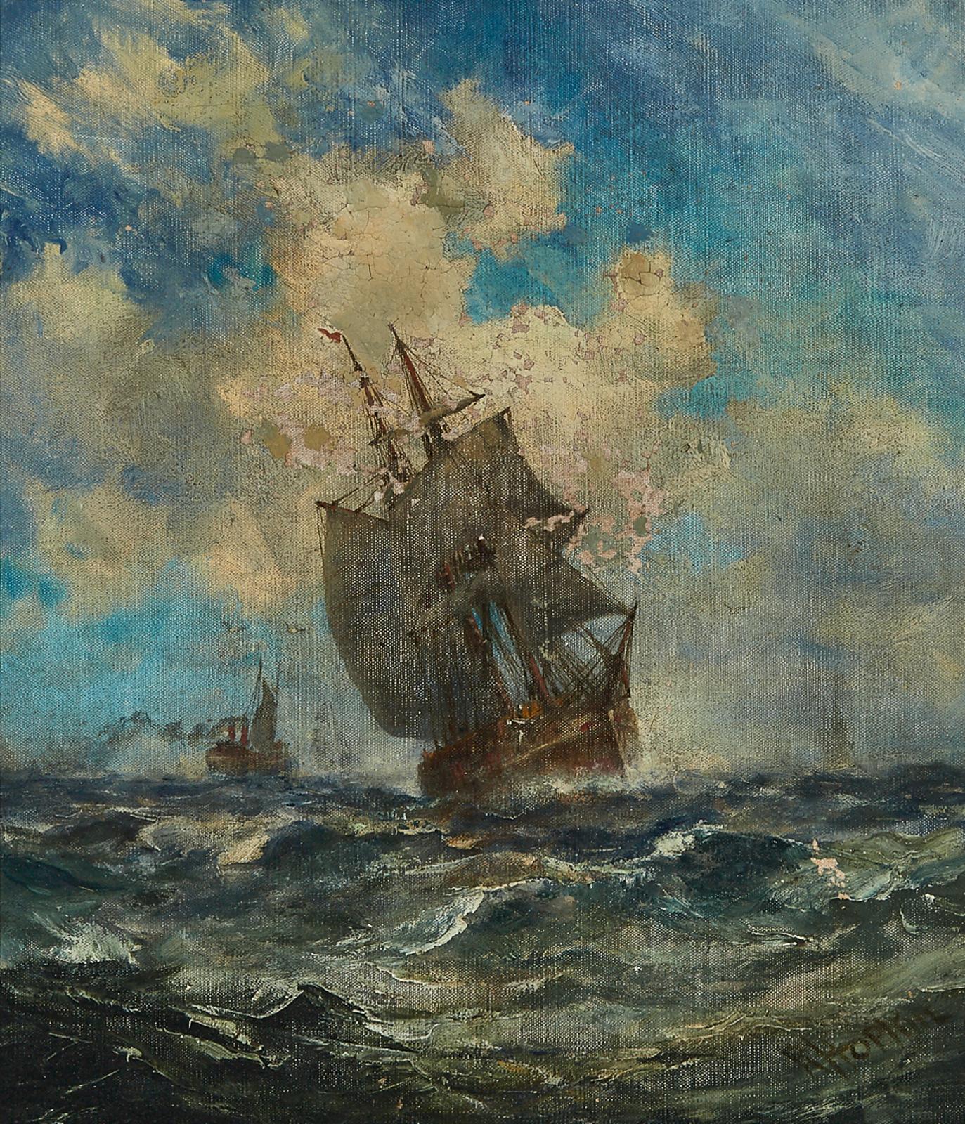 Robert B. Hopkin (1832-1909) - Clipper Ship And Tug Heading To Sea