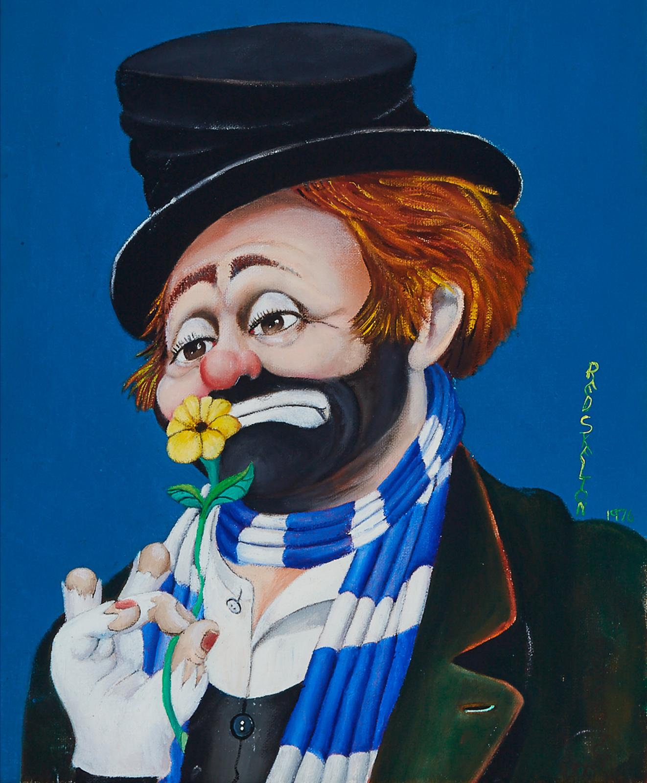 Red (Richard) Skelton (1913-1997) - Clown With Flower, 1976