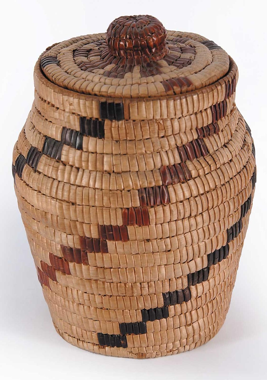 First Nations Basket School - Woven Urn with Lid