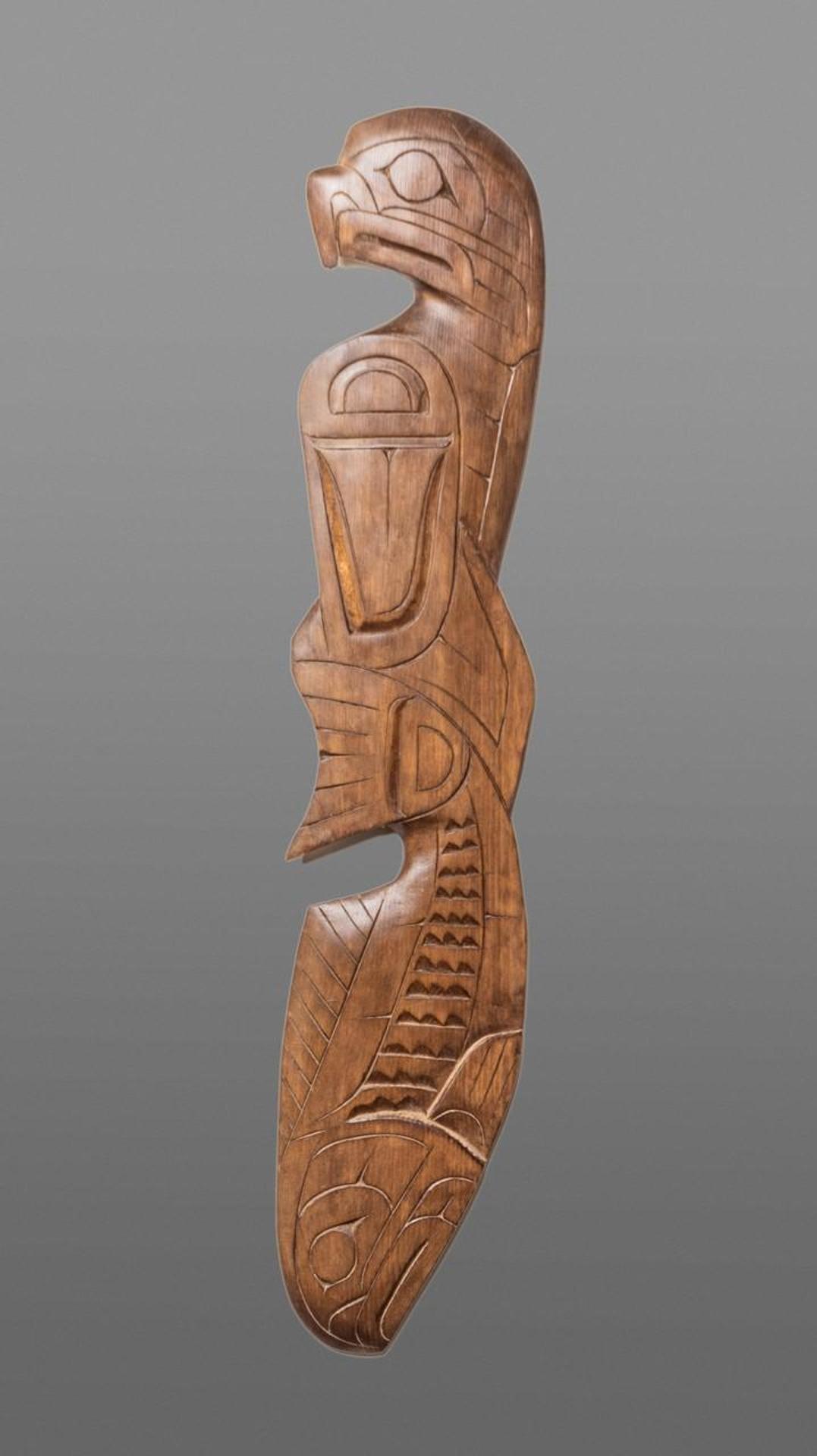 Erroll Ashe - a carved and stained cedar panel