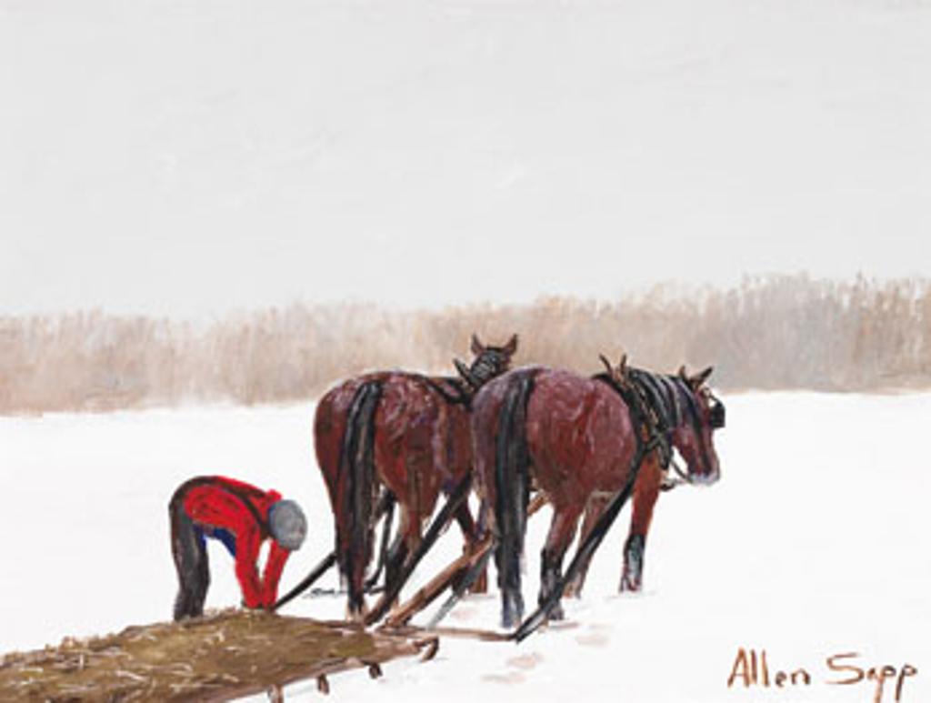 Allen Fredrick Sapp (1929-2015) - A Man Unhitching Horses