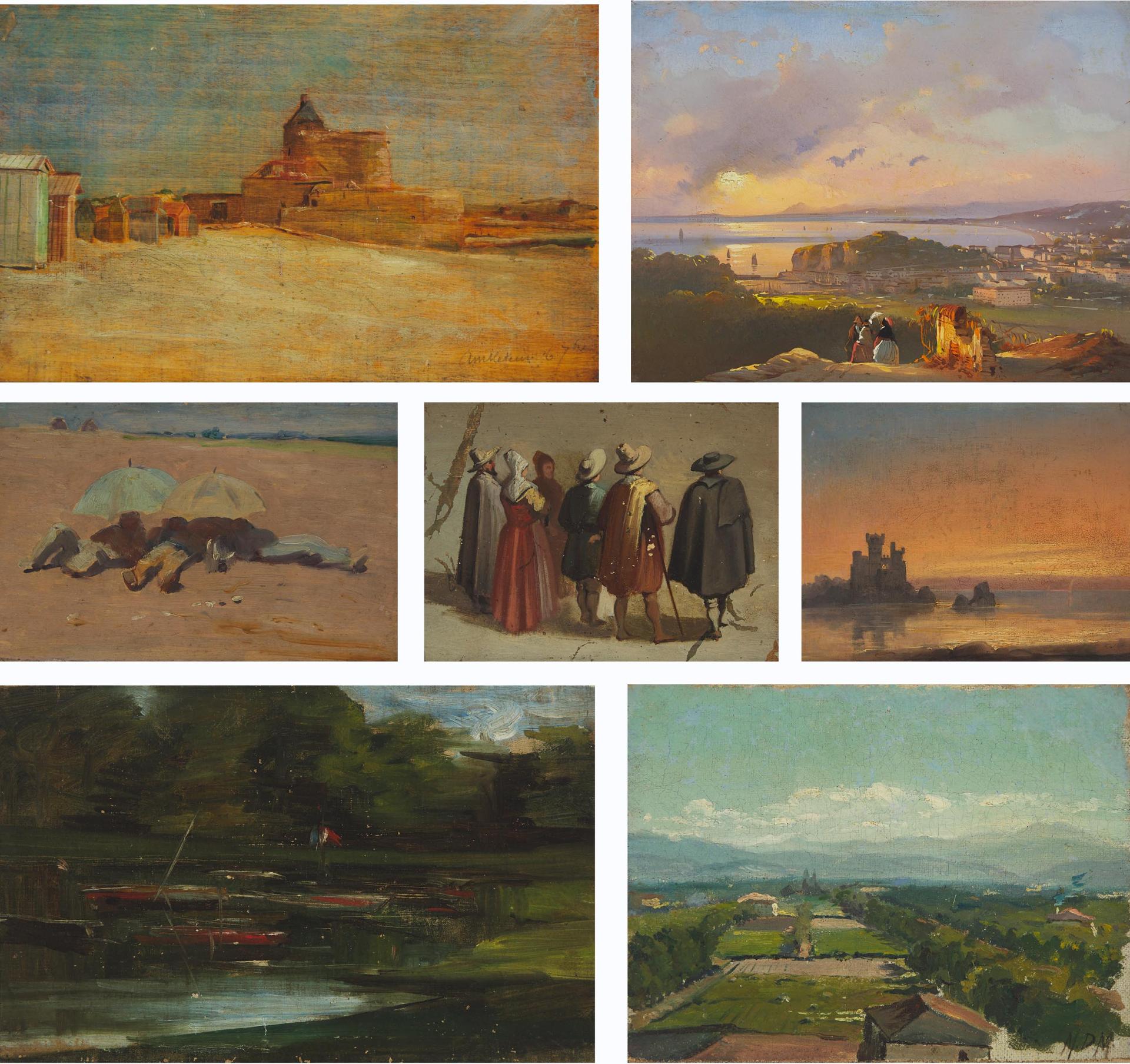 Ippolito Caffi (1809) - Seven Various Landscapes And Figure Views