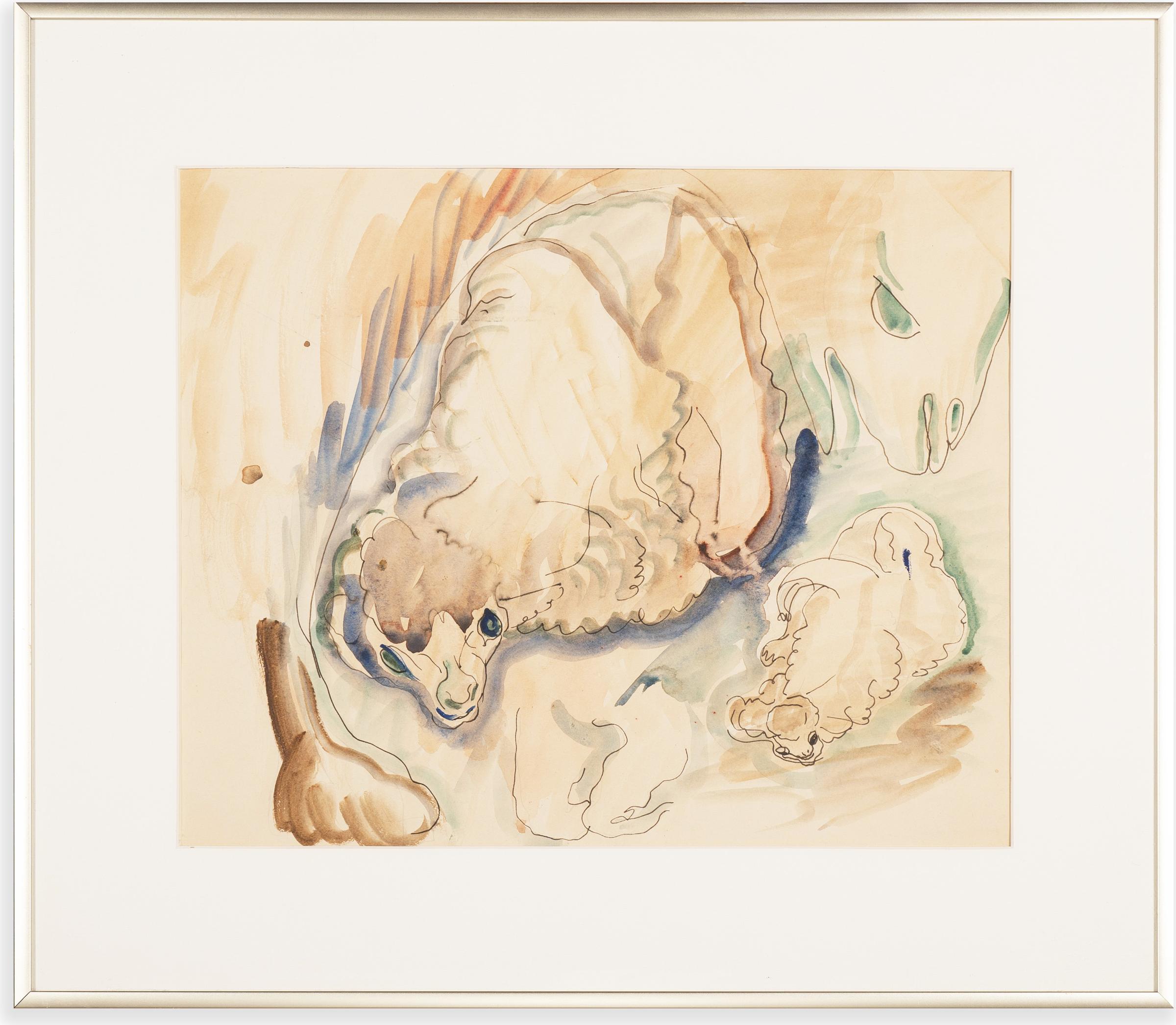 Pegi Margaret Kathleen Nicol MacLeod (1904-1949) - Sheep at the Experimental Farm