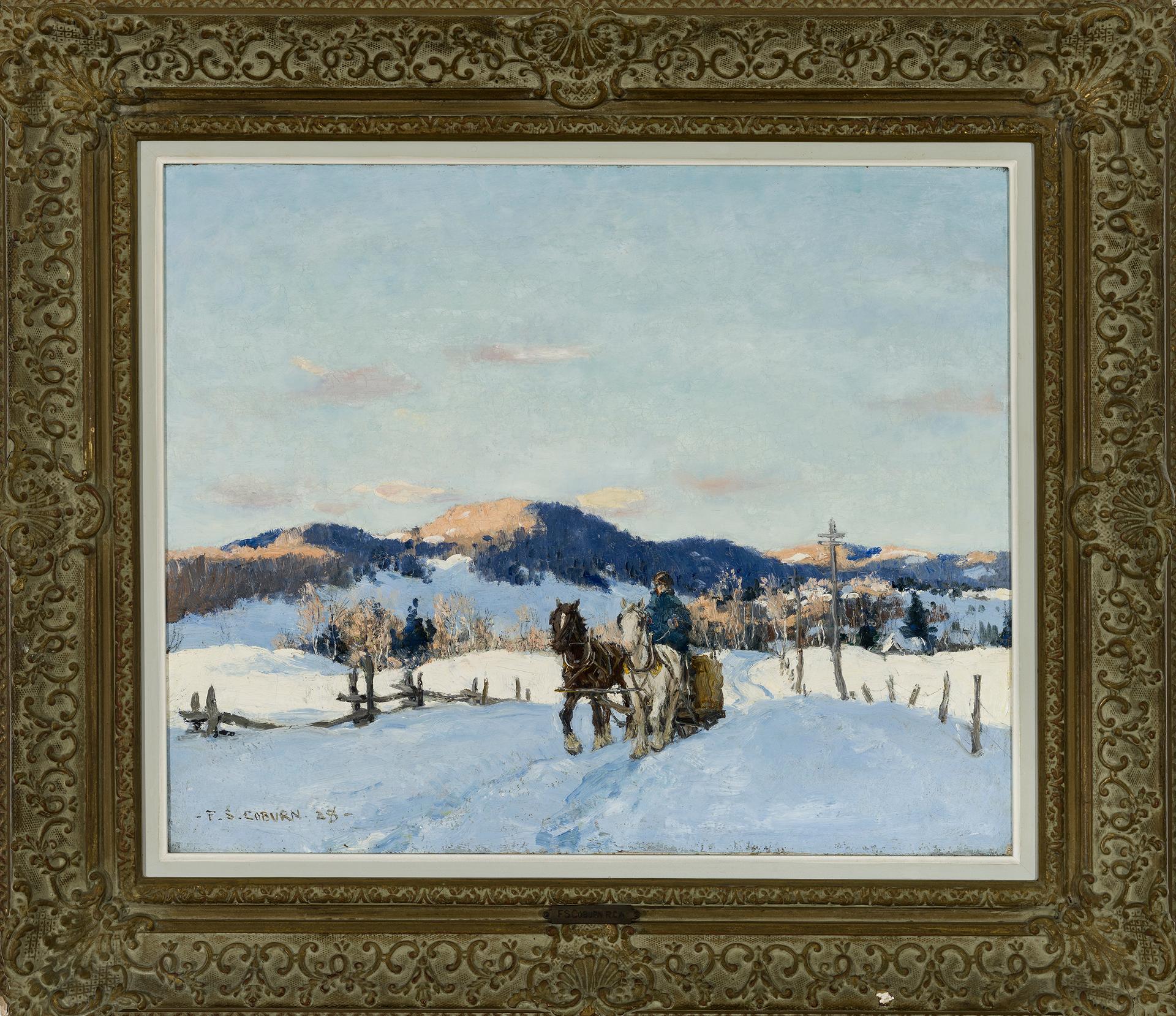 Frederick Simpson Coburn (1871-1960) - Hauling Logs in Winter, 1928
