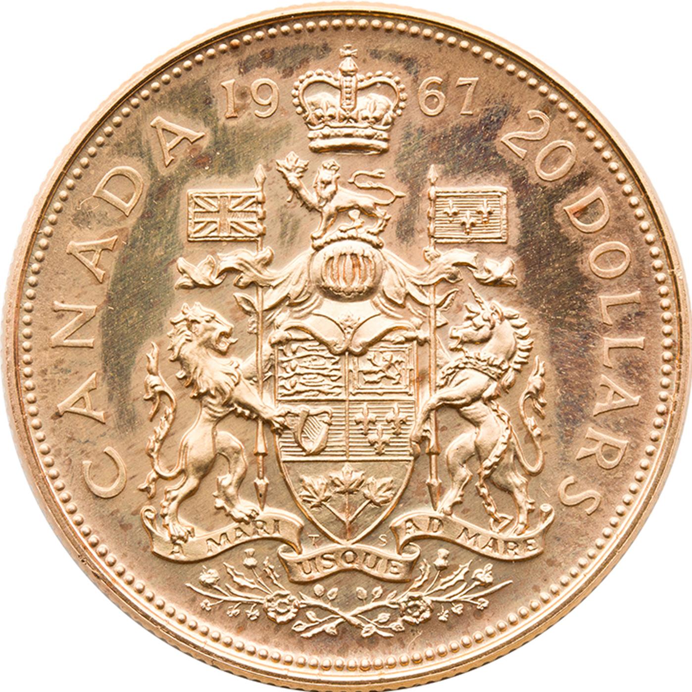 Canada - Elizabeth II Gold Specimen 20 Dollars 1967, 