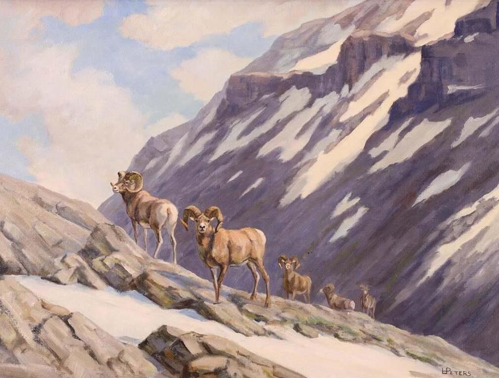 Leslie H. Peters (1916-2010) - Bighorns In The High Country