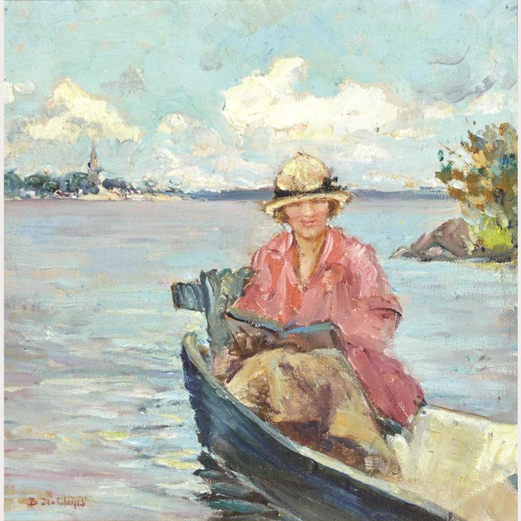 Berthe Des Clayes (1877-1968) - Portrait Of A Young Lady Sketching On A Boat