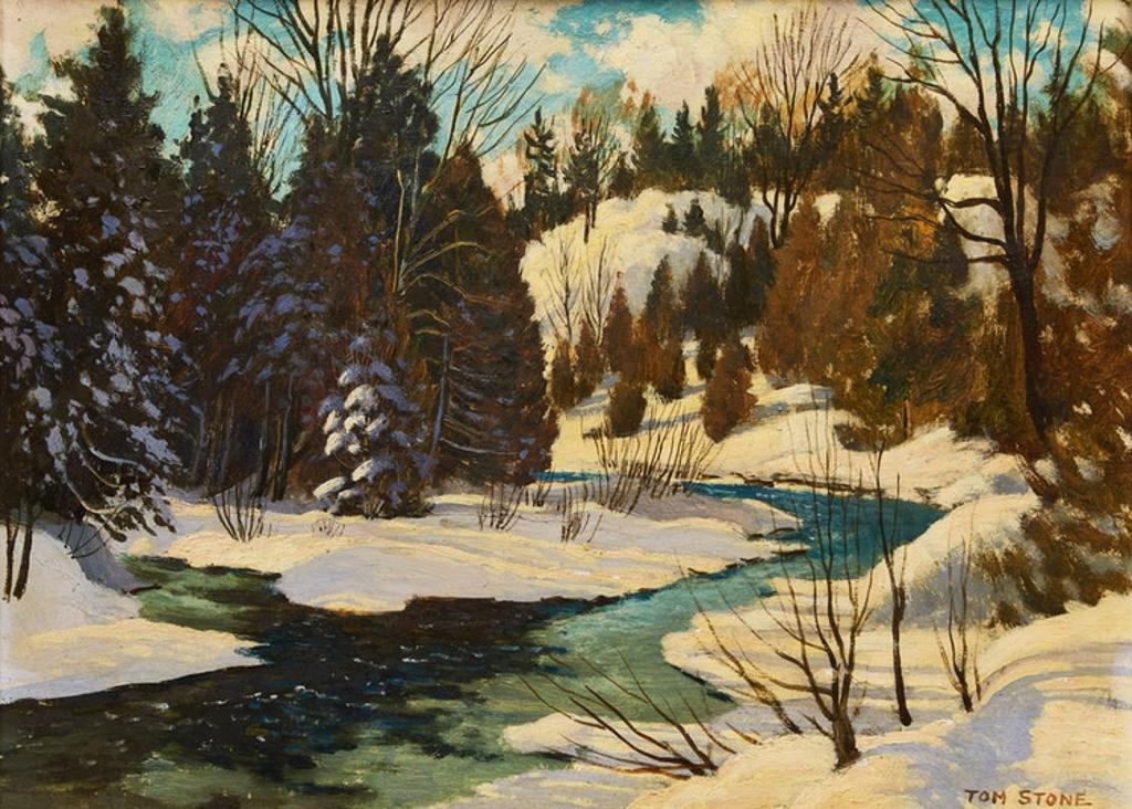 Thomas Albert Stone (1897-1978) - Credit Forks Hill; Melting Ice, Credit River; Goucester, Mass - Fishing Boats
