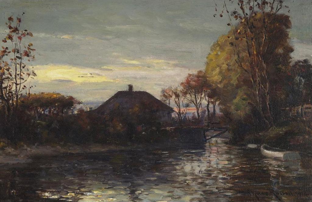 George Horne Russell (1861-1933) - Home By The Water, Sunset