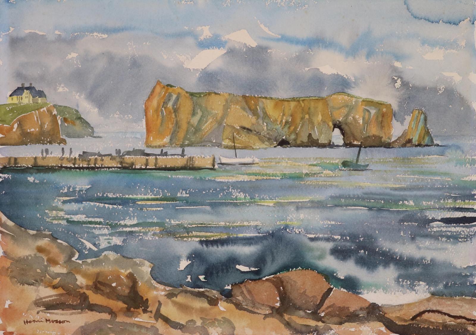 Henri Leopold Masson (1907-1996) - Perce Rock / View Of Lighthouse (Sketch Verso)