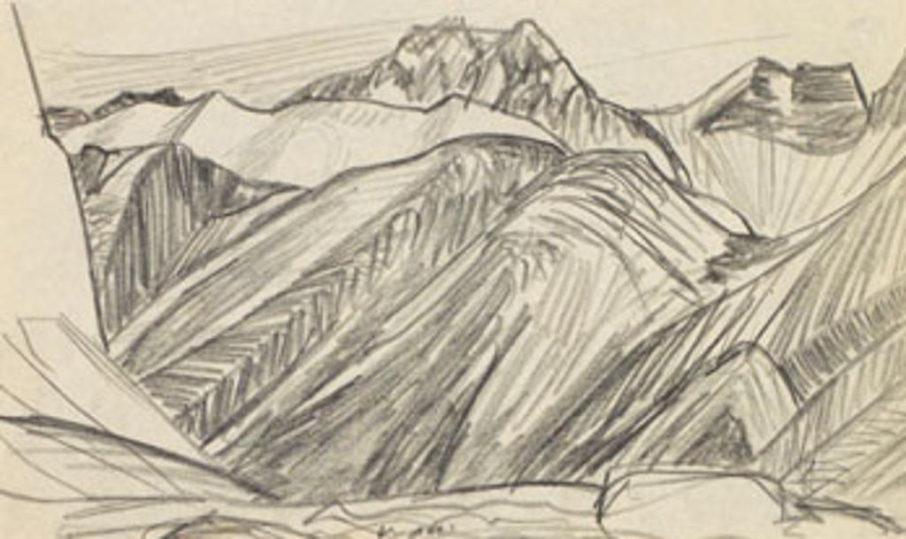 Lawren Stewart Harris (1885-1970) - Study for Mountains East of Maligne Lake