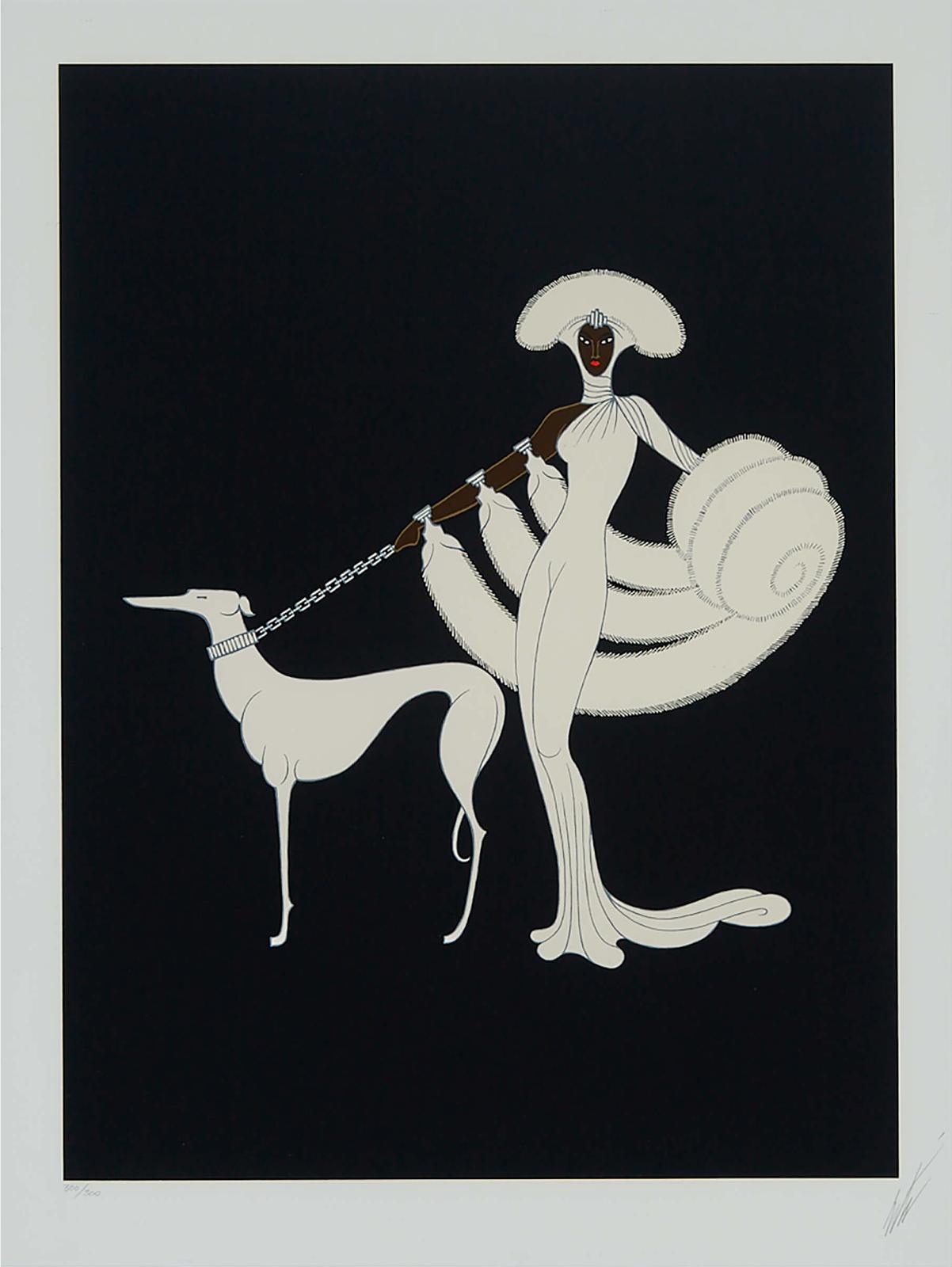 Erté (1892-1990) - Ebony In White, 1979