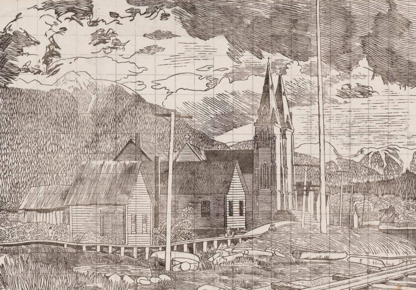 Edward John (E. J.) Hughes (1913-2007) - Indian Church (study)