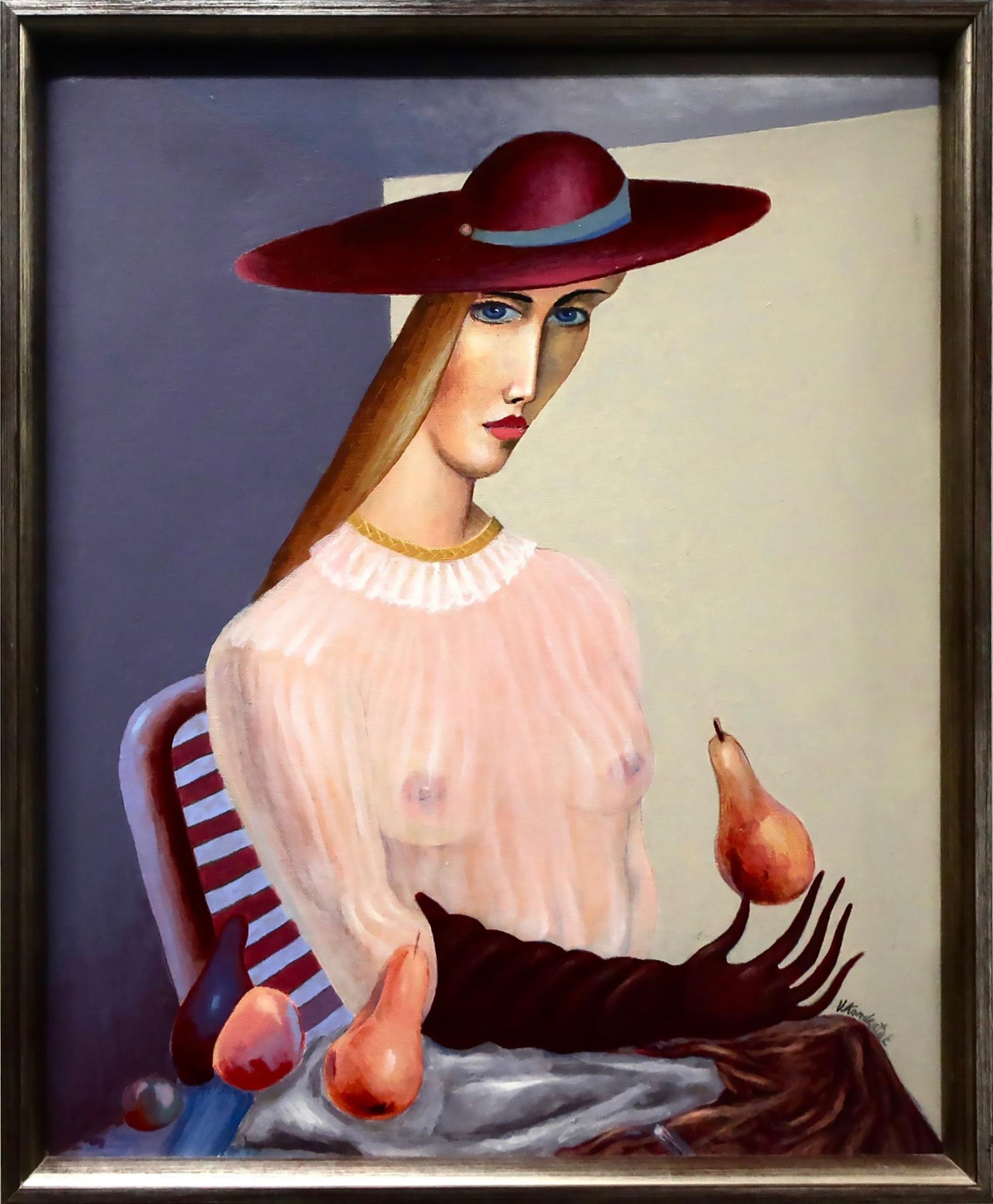 Vasily Kondratuk (1940) - Untitled (Seated Woman With Pears)