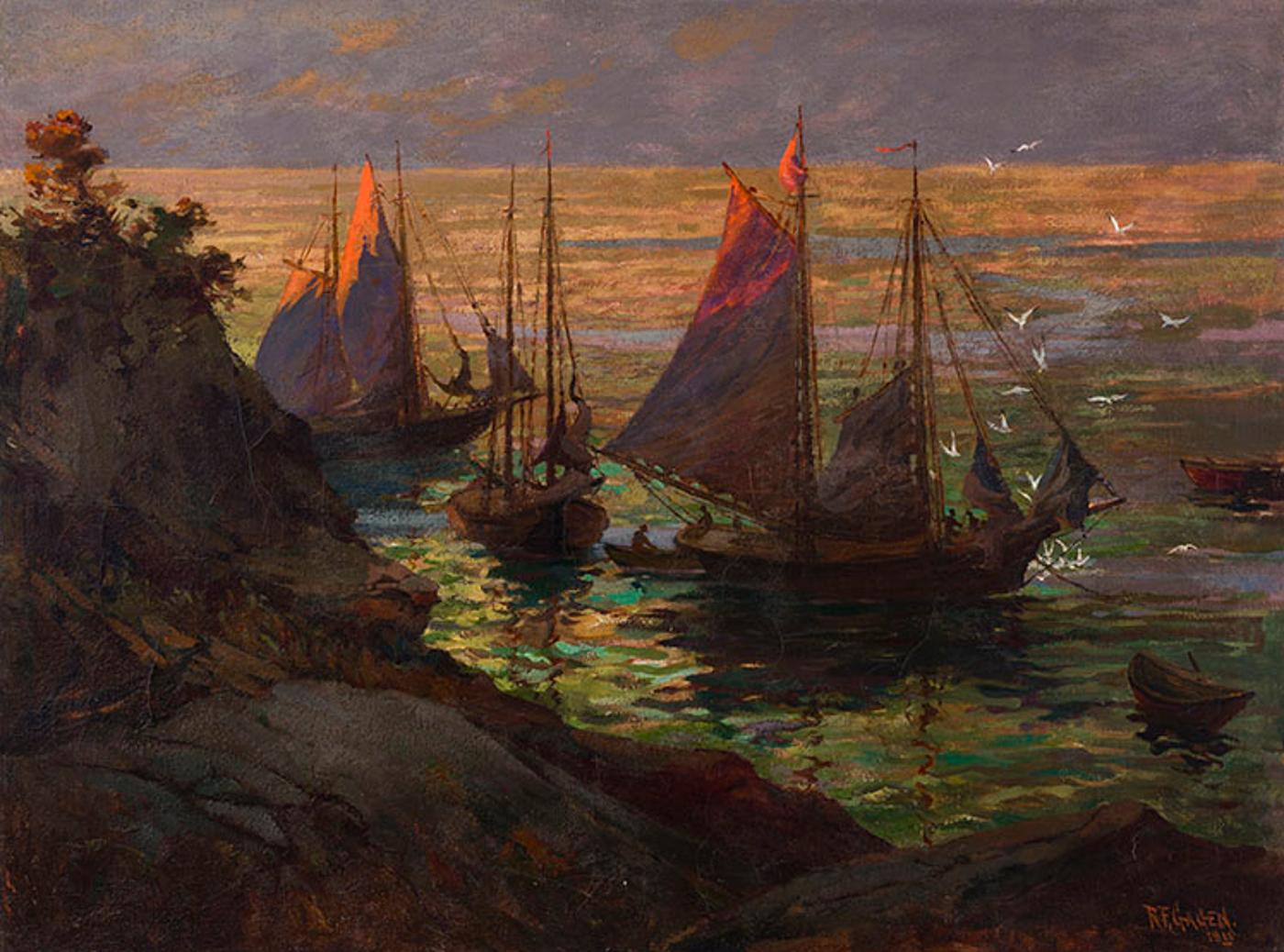 Robert Ford Gagen (1847-1926) - Fishing Boats of Gloucester, N.S.