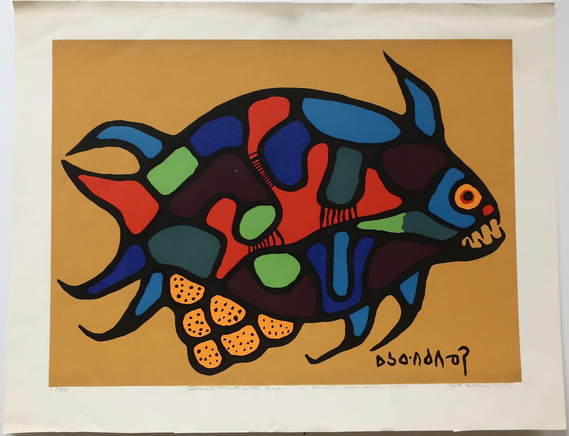 Norval H. Morrisseau (1931-2007) - Sacred Trout With Eggs
