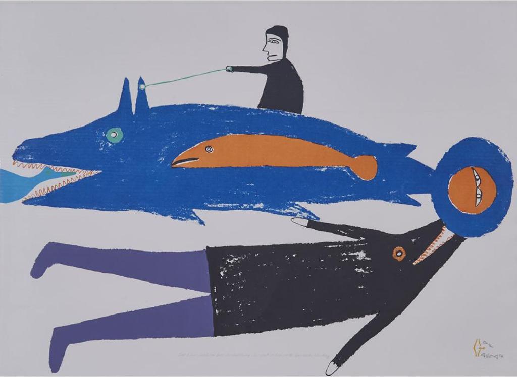 Jessie Oonark (1906-1985) - Two Fish Looking For Something To Eat